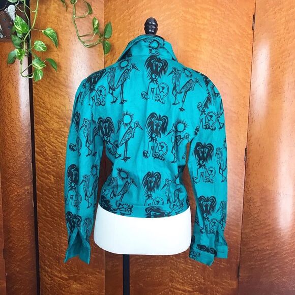 NOVELTY PRINT 80’s does 50’s Vintage Jacket M NWT - Picture 8 of 13